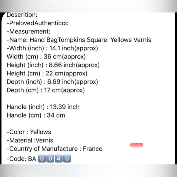 Louis Vuitton Hand Bag Tompkins Square YELLOW VERNIS - Picture 2 of 16